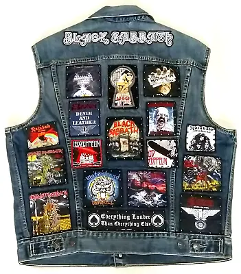 Buy Metal Battle Vest Leather Jacket Ac/dc Saxon Motorhead Iron Maiden Black Sabbath • 250£