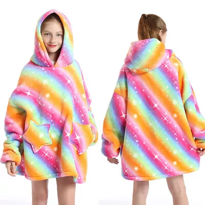 Buy Large Oversized Girls Hoodies Snuggy Hooded Blankets Super Plush Fleece Wearable • 5.99£