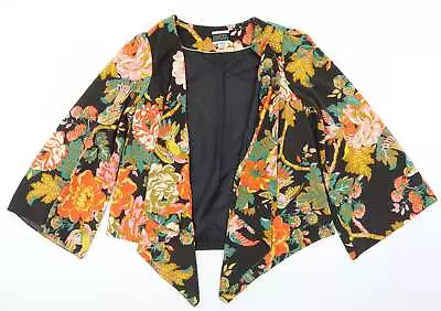 Buy Atmosphere Womens Black Floral Jacket Size XS - Flare Sleeve • 8£