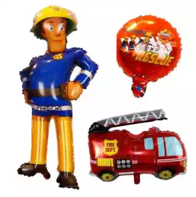 Buy Firefighter Sam Film Balloon Fire Car Boy Kids Birthday Party Decor • 3.08£