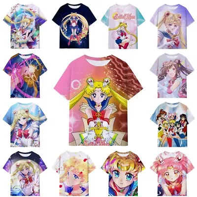 Buy 3D Kids Boys Girls Sailor Moon Summer Casual Short Sleeve T-Shirt Tops Tee Gift • 4.99£