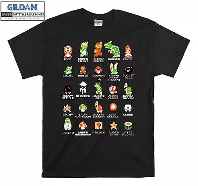Buy Super Mario All Character List Guide Funny Men Women Unisex Tshirt T Shirt 9528 • 10.95£