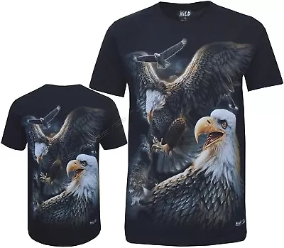 Buy Eagle Wolf Native American Indian Biker T-Shirt, Front & Back Print M - 3XL • 11.99£