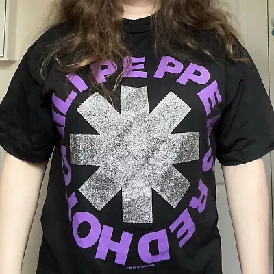 Buy Original 1992 Red Hot Chili Peppers Tour T Shirt Glitter Purple Logo Rare 90’s L • 300£