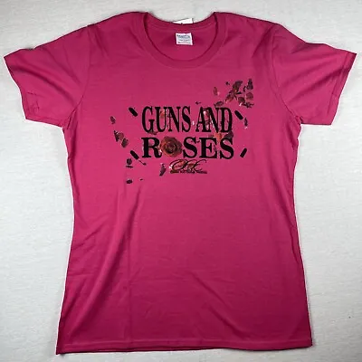Buy Women’s Guns And Roses Pink T-Shirt Medium  2A • 10.59£