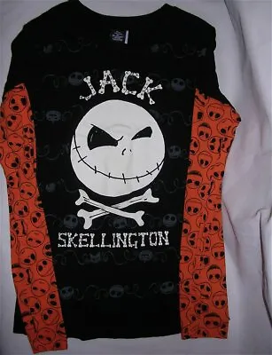 Buy Jack Skellington Long Sleeve Juniors M (7/9) Disney Nightmare Before Christmas • 3.99£