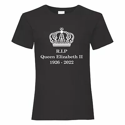 Buy Queen Elizabeth II Black T-Shirt / RIP 1926-2022 Your Majesty. • 11.49£
