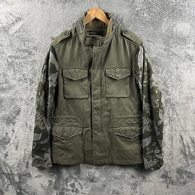 Buy AllSaints Mens Jacket Green Large Military Combat Field Utility Army Strauss M65 • 49.99£