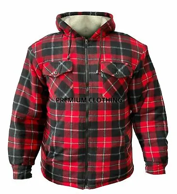 Buy Mens Quilted Fleece Lined LUMBERJACK Work Flannel Jacket Thick Warm GIFT C • 24.99£