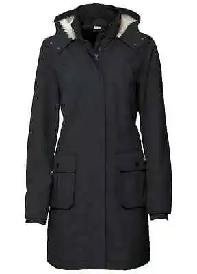 Buy Bonprix Fleece Lined Hooded Jacket Ladies Parka Jacket UK 30- Acorn-Black • 24.95£