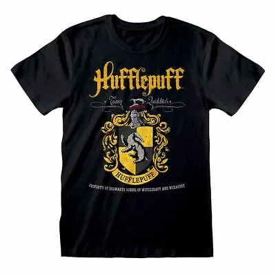 Buy Harry Potter Hufflepuff Crest Black T-Shirt • 10£