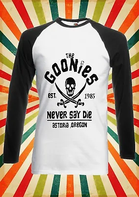 Buy Distressed The Goonies Never Men Women Long Short Sleeve Baseball T Shirt 1817 • 9.95£