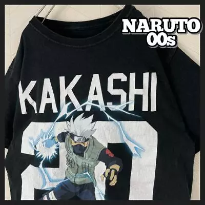 Buy NARUTO Kakashi T-shirt Shippuden Naruto Short Sleeve Old Black • 142.81£