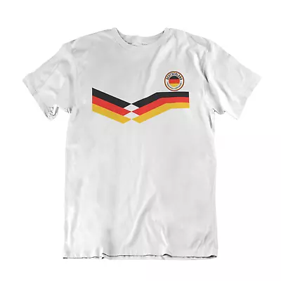 Buy Mens GERMANY  Retro Strip Football 2022 Tee T-Shirt German Euro World Cup Kit • 8.99£