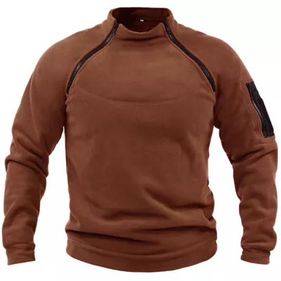 Buy Mens Fleece Jumper Sweatshirt Tactical Military Army Combat T-Shirt Tops Coat • 17.29£
