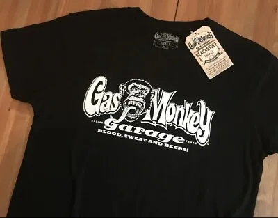 Buy Gas Monkey Garage Mens Small Black 100% Cotton T-Shirt GMG OG Logo New With Tags • 7.99£
