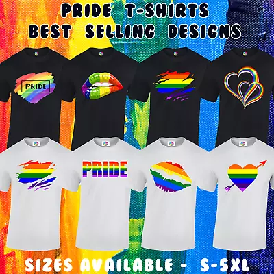 Buy Mens Pride T Shirt Unisex Top Lgbtq Gay Lesbian Rainbow Flag Gay Pride New • 7.99£