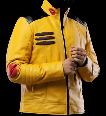 Buy Handmade  Pokemon Pikachu Yellow Leather Jacket - Inspired Pokemon Cosplay • 157.38£