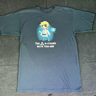 Buy Legend Of Zelda X Star Wars Teefury Navy Blue Shirt M Triforce Is Strong R2-d2 • 20.80£