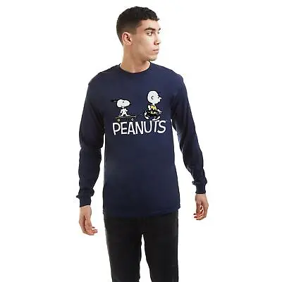 Buy Peanuts Mens Snoopy & Charlie Brown Long Sleeve T-shirt S-XXL Official • 10.49£